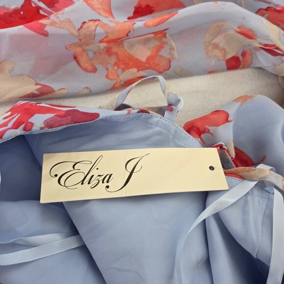 Eliza J Womens Blue Moon Floral Ruffled Asymmetrical Hem Dress Size 8 Fairycore - Picture 6 of 12